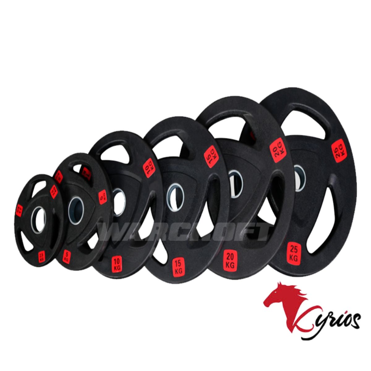 NO LOGO - PAR DE DISCOS DE CAUCHO DE 25 KG OLIMPICOS