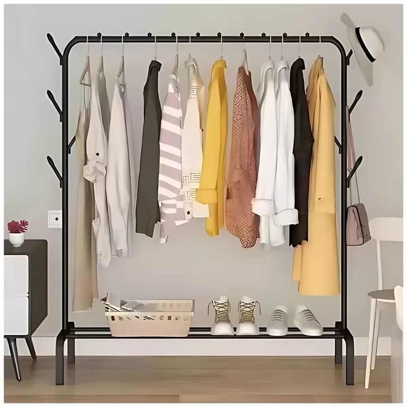 GENERICO - Colgador Organizador Perchero Elegante de Metal 150x110x40cm - Blanco - M