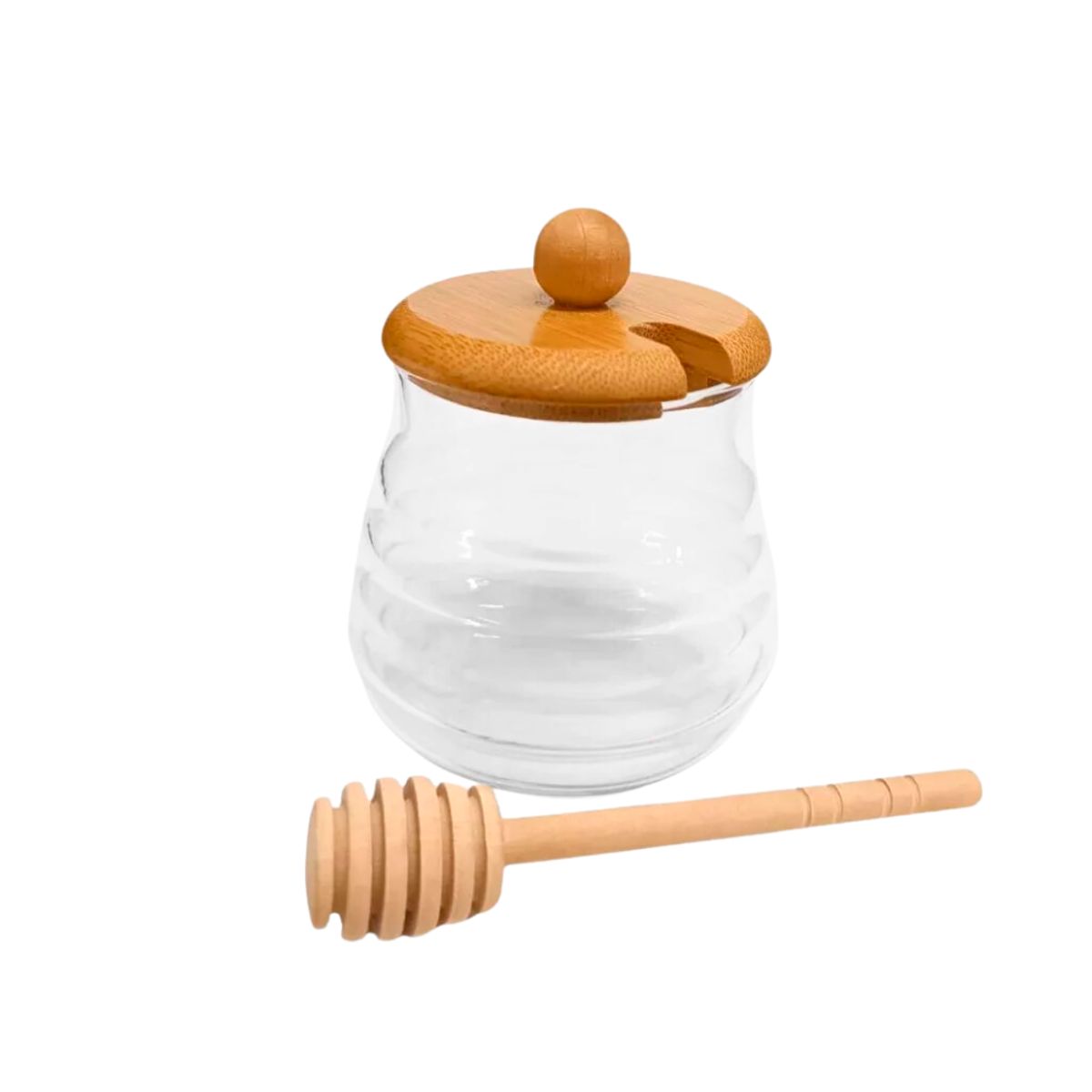 HYGGE - Frasco para Miel con Tapa y Base de Bambú 250 ml