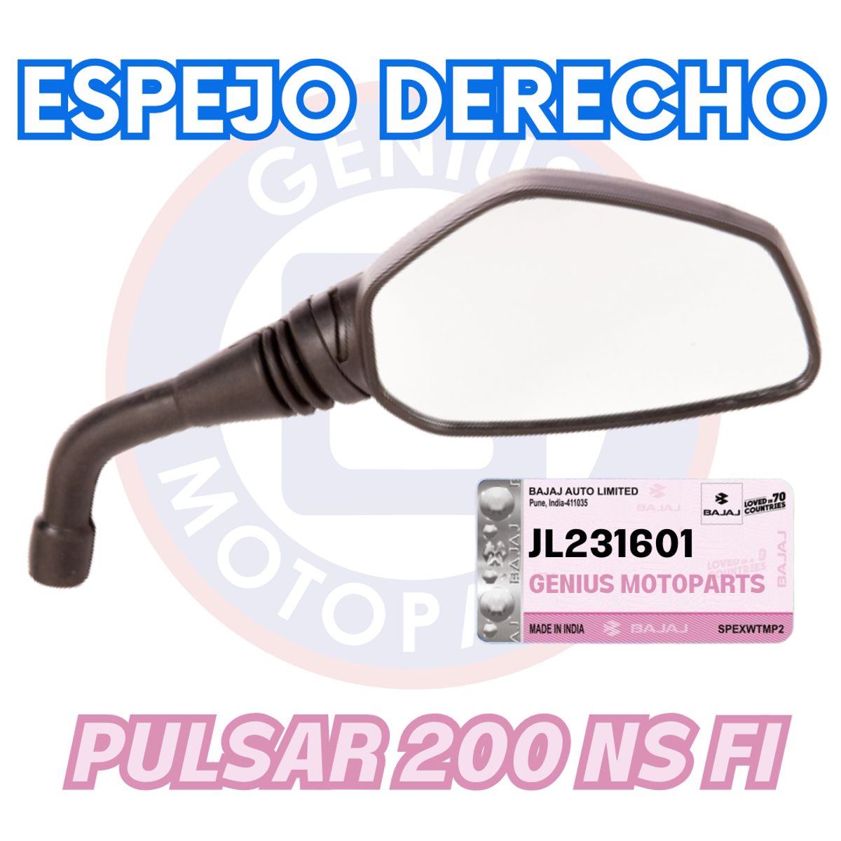 BAJAJ - ESPEJO DERECHO PULSAR 200 NS FI