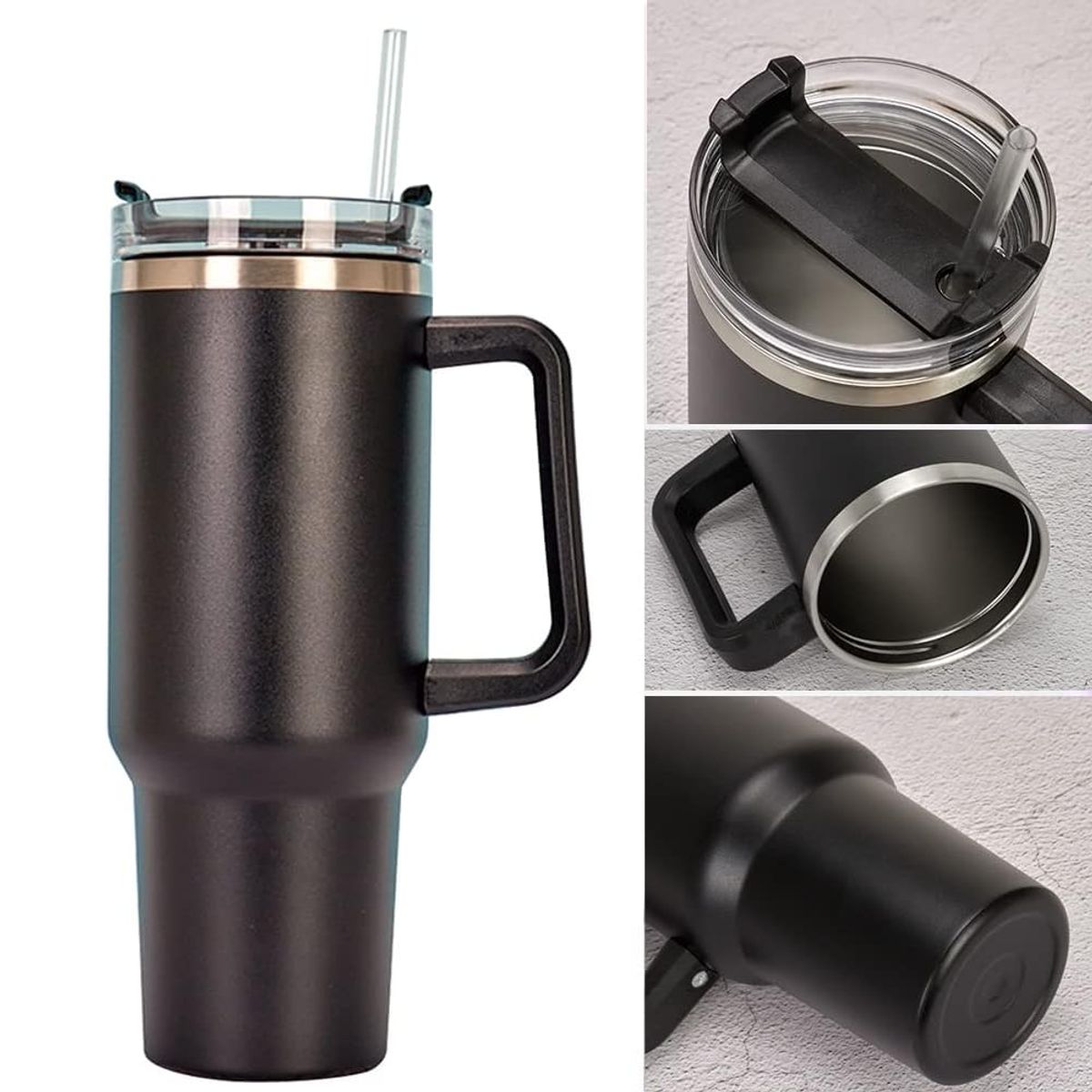 HYGGE - Vaso Térmico de Acero Inoxidable con Asa de 1200 ml