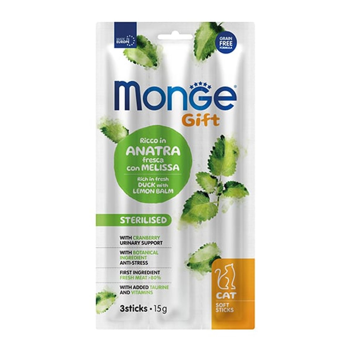 MONGE - Monge Soft Sticks Sterilised X 3und - Pato Y Toronjil