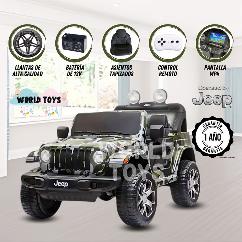 JEEP - Carro a Batería «JEEP RUBICON» Licenciado Green