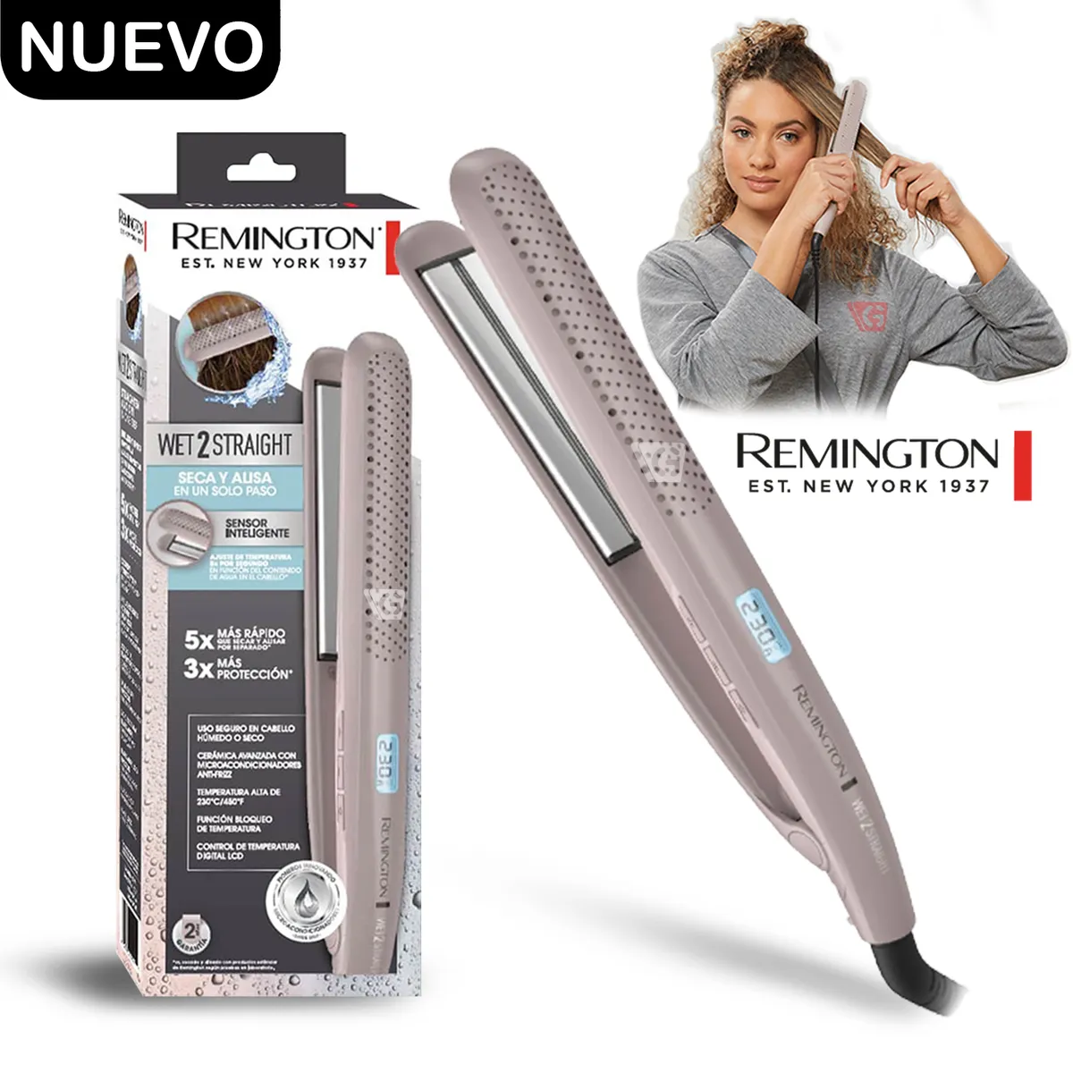 REMINGTON - Plancha Alisadora REMINGTON WET2STRAIGHT S27A