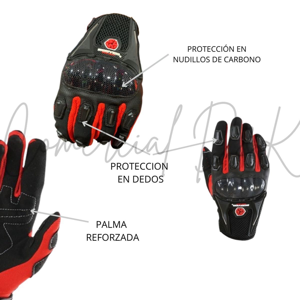 SCOYCO - GUANTES SCOYCO MC09 ROJO TALLA M MOTO-CICLISMO