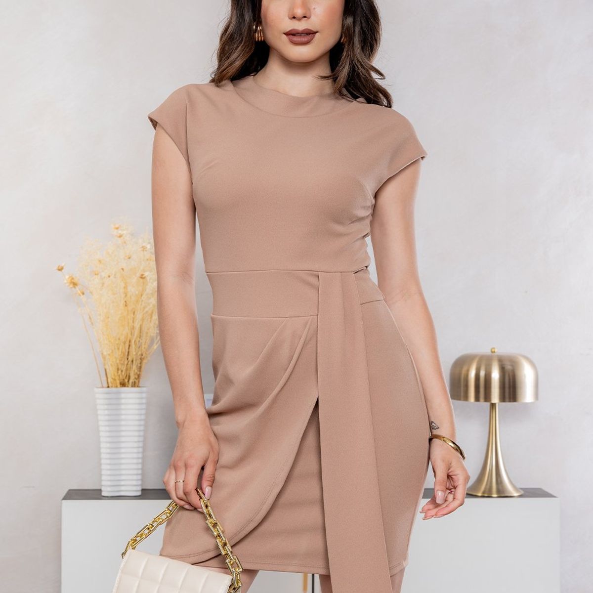 GENERICO - Vestido Clasico Midi Irene Color Vino Estacion 108