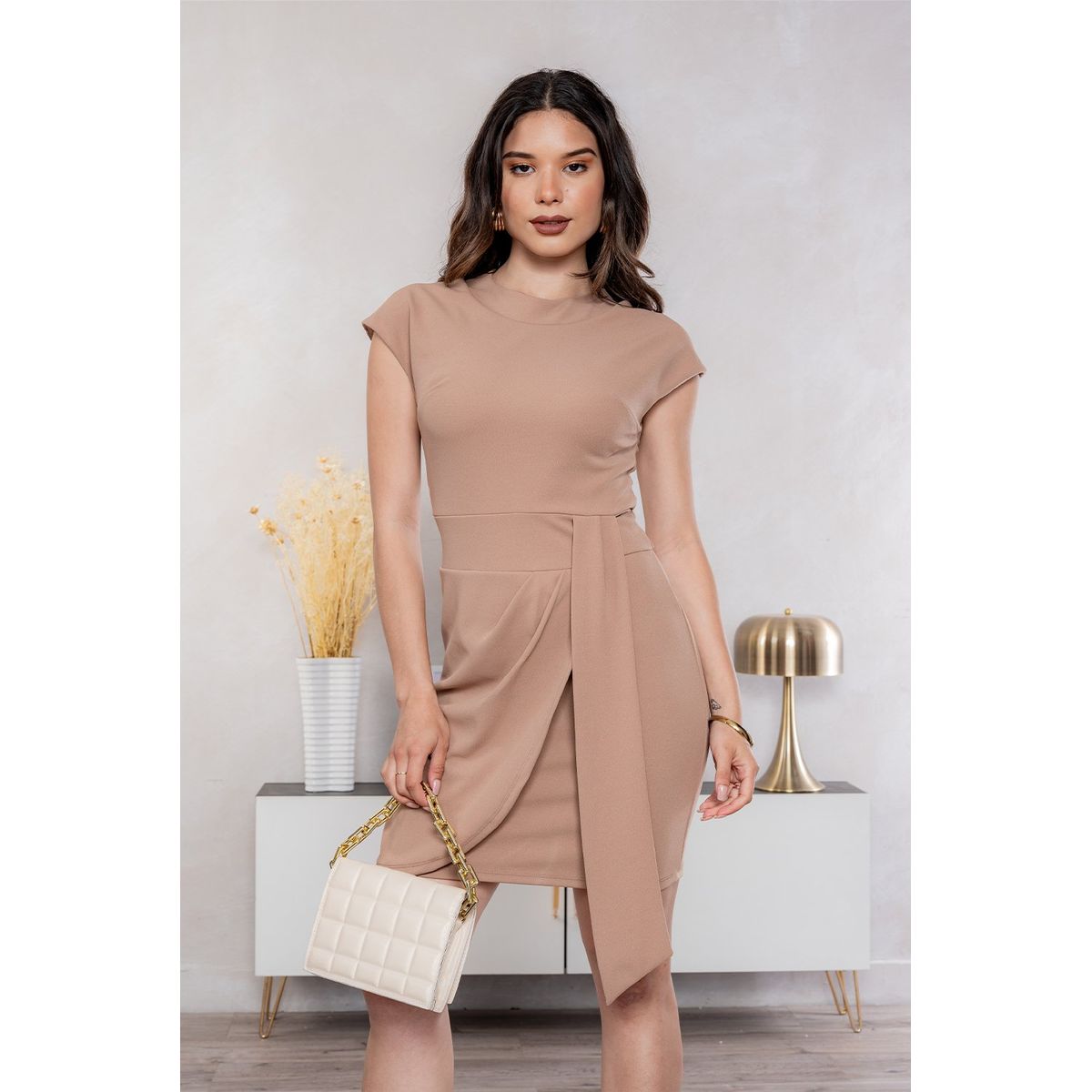 GENERICO - Vestido Clasico Midi Irene Color Vino Estacion 108