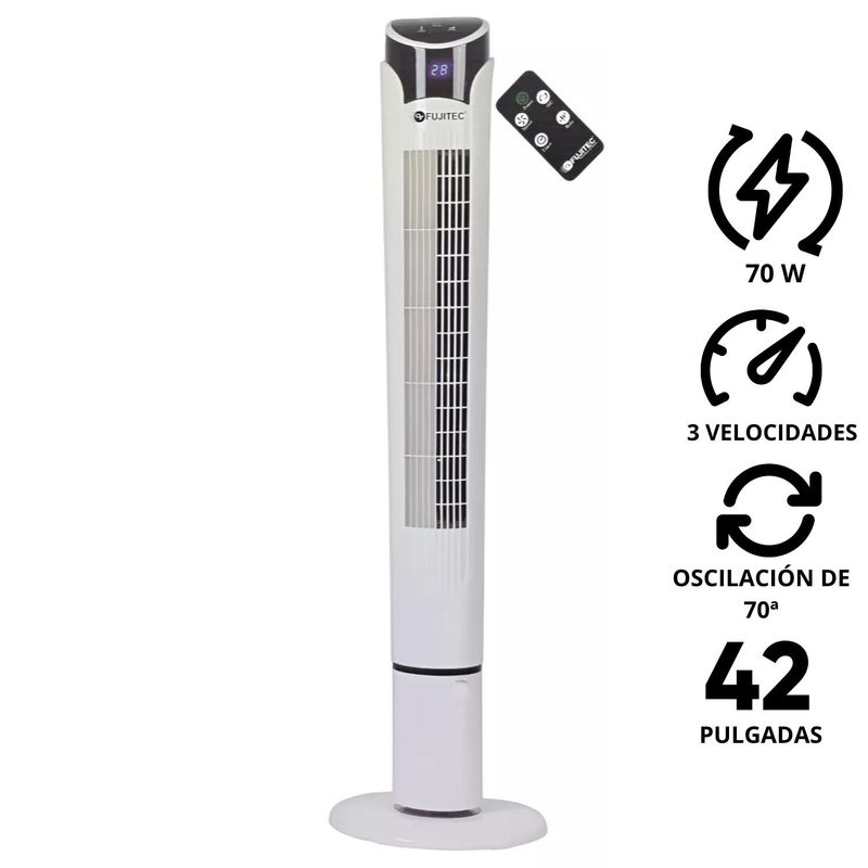FUJITEC - Ventilador de Torre Fujitec CF-4200C.R 42″ 70 W 3 velocidades