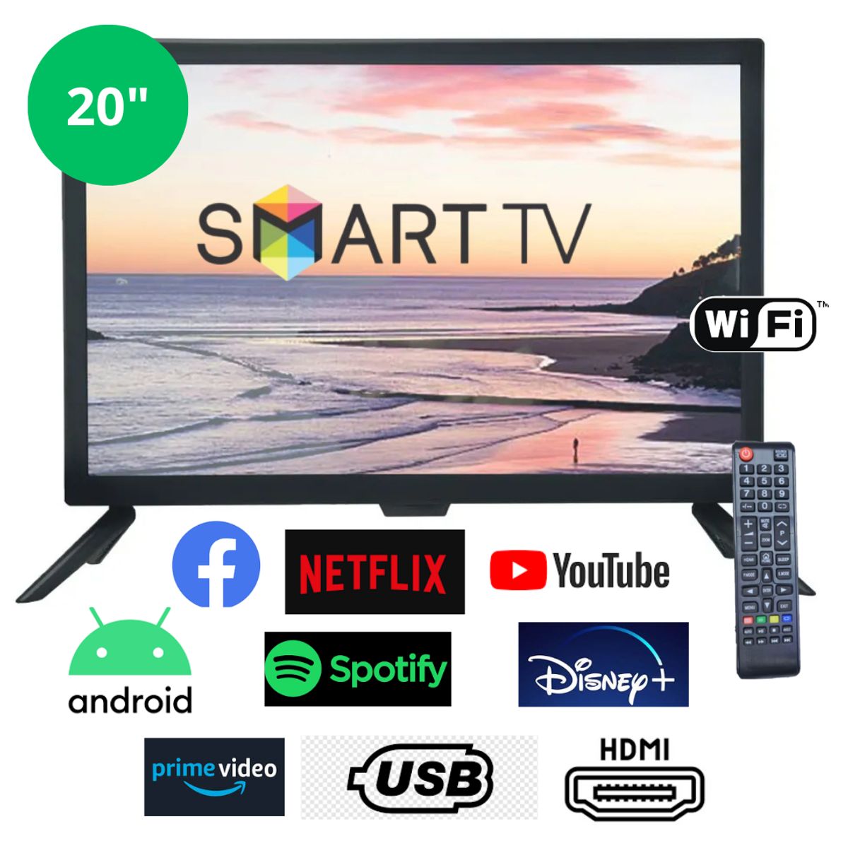 GENERICO - TELEVISOR YUNTEL SMART TV LED YTV-20SDT WIFI ANDROID12