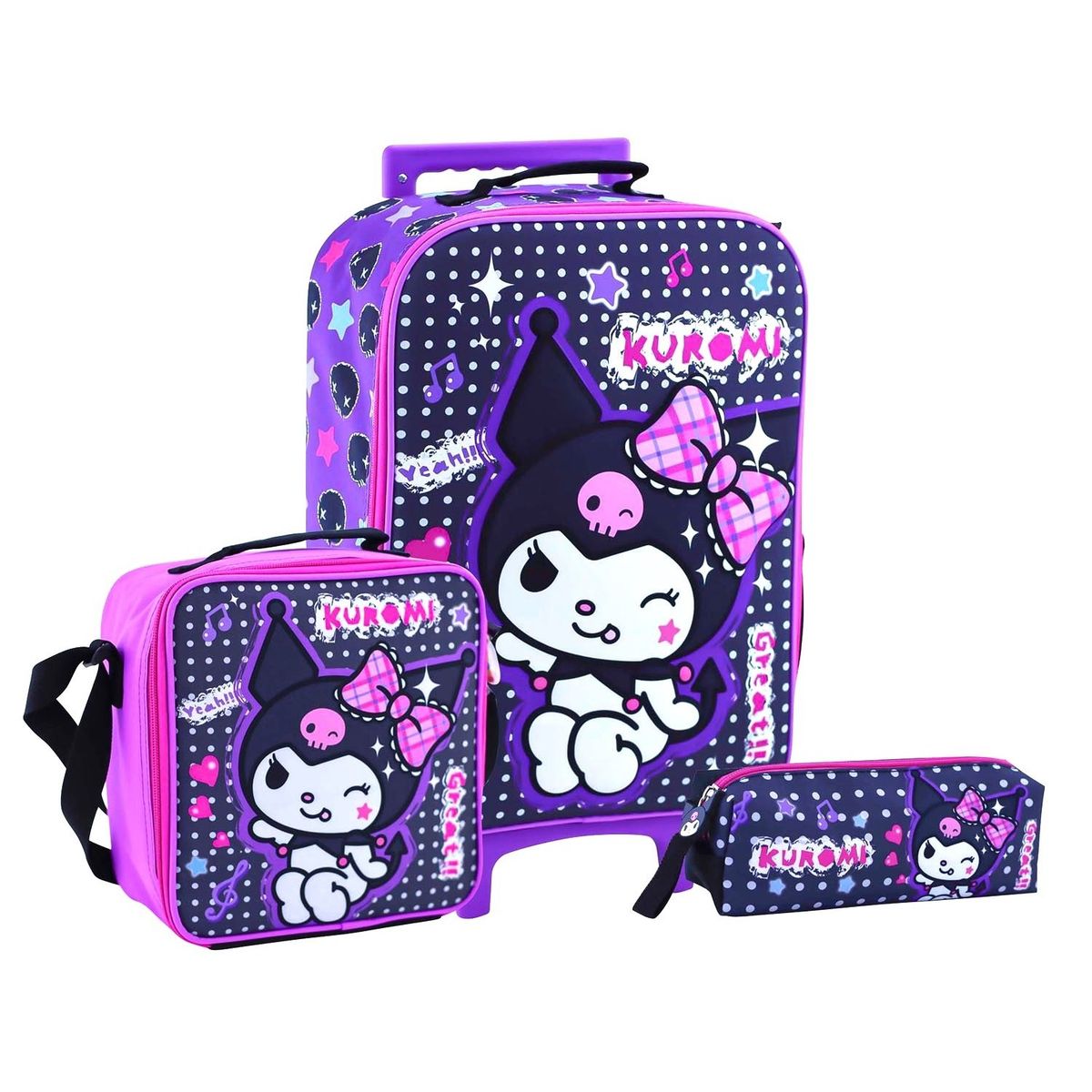 SCOOL - Set KUROMI Maleta-Lonchera-Cartuchera marca Scool