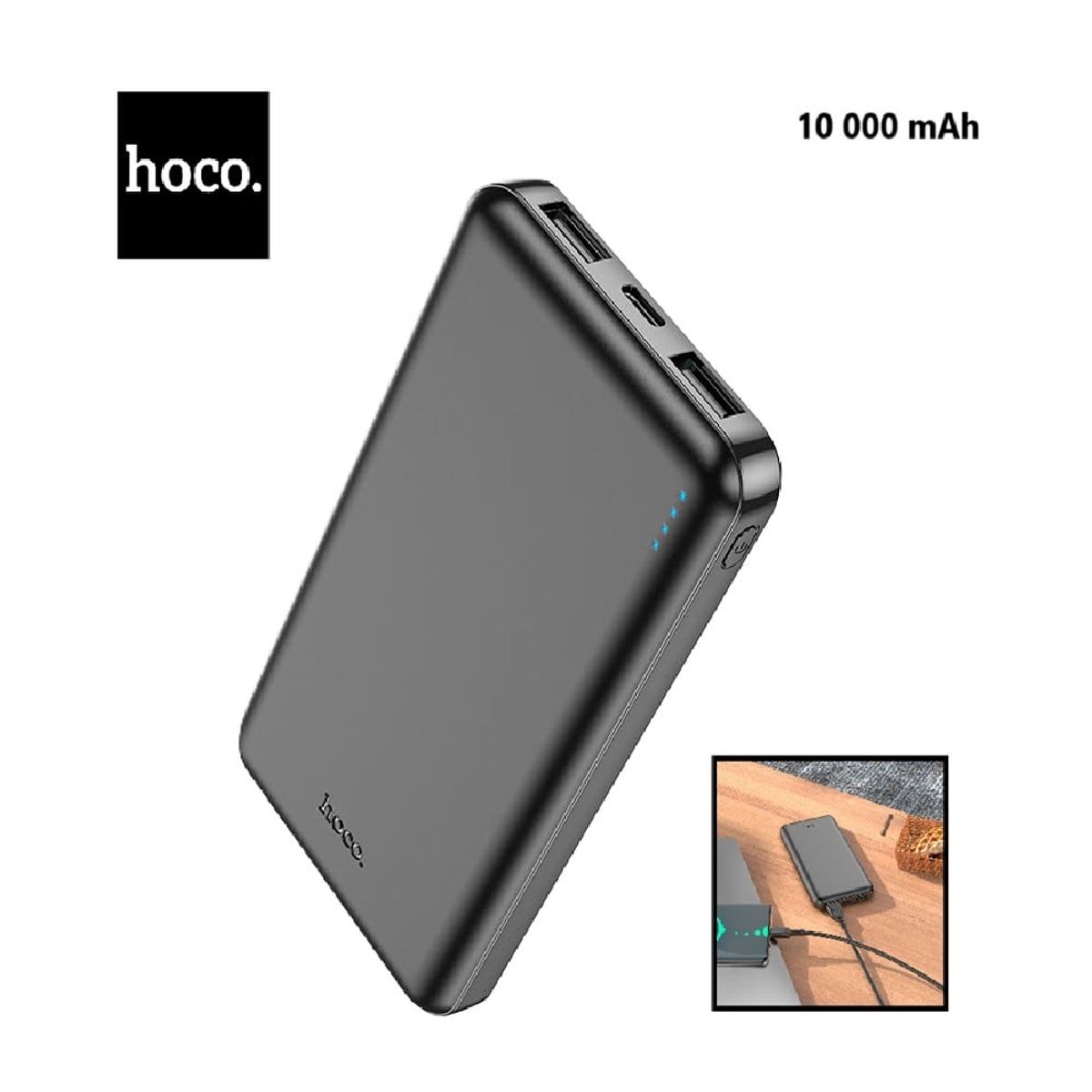HOCO - Cargador Portátil HOCO de 10 000mAh con Indicador LED J100
