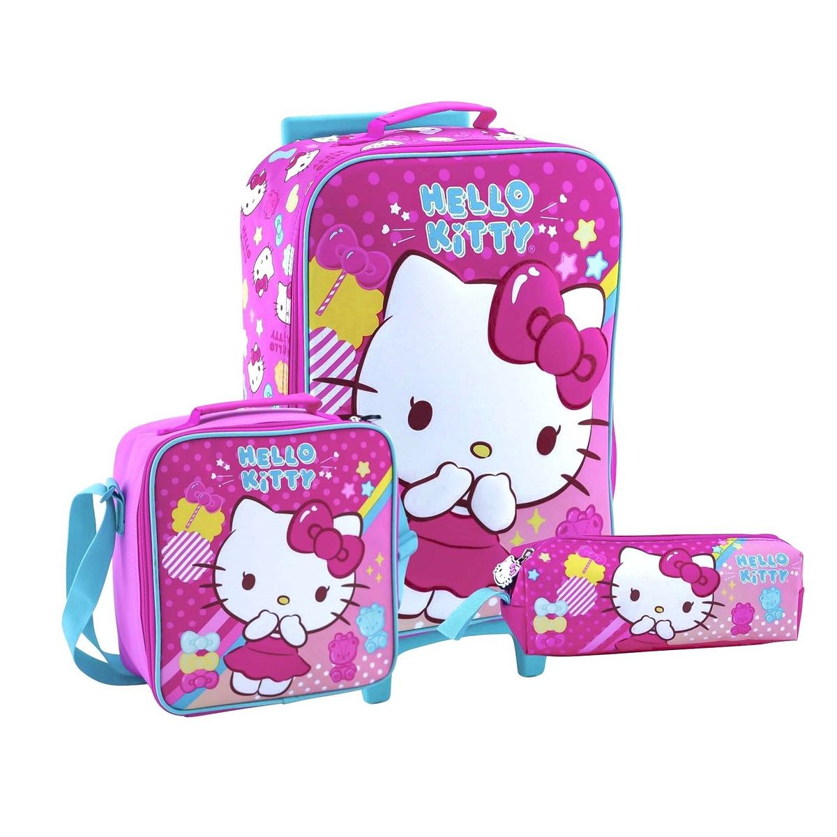 SCOOL - Set HELLO KITTY Maleta-Lonchera-Cartuchera marca Scool