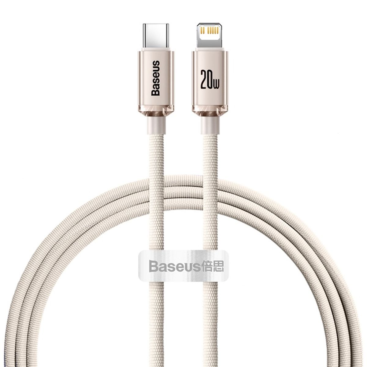 BASEUS - Baseus USB C - Lightning para iPhone - Carga Rápida 20W - Rosado - 2M