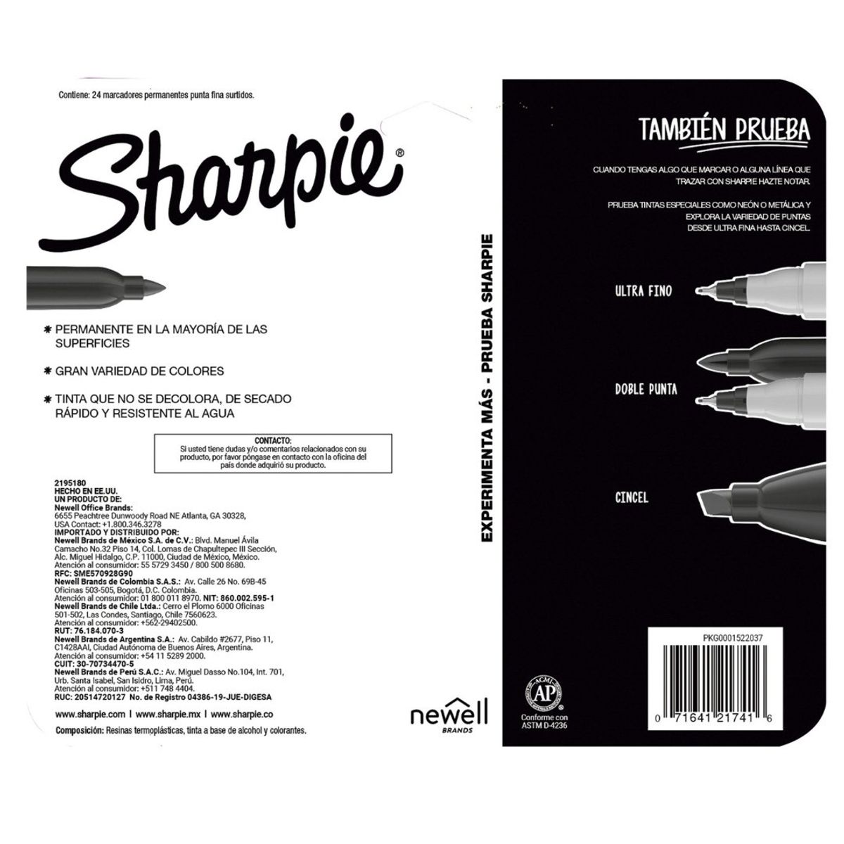 SHARPIE - Pack Especial Colores y Plumones x 48 Piel, Pastel y Metal