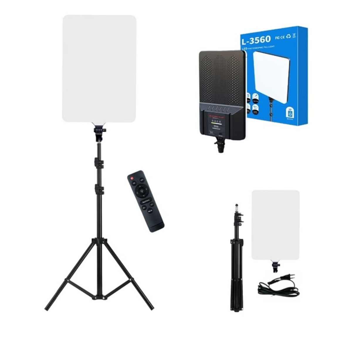 SEISA - Panel de Luz Led para Fotografía y Video con Tripode L-3560