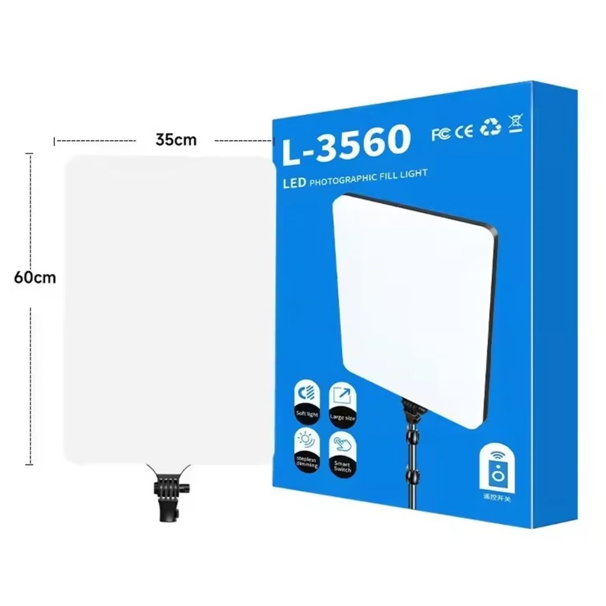 SEISA - Panel de Luz Led para Fotografía y Video con Tripode L-3560