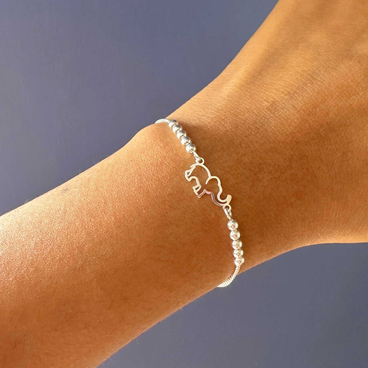 GENERICO - Pulsera regulable con dije de elefante en plata