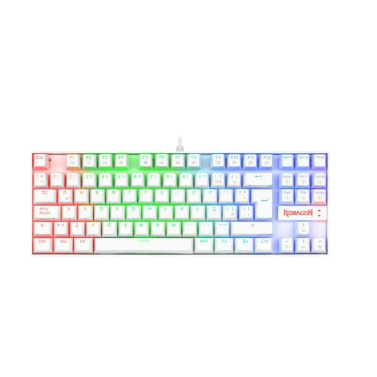 REDRAGON - Teclado KUMARA K552W-RGB-RD White Red Switch Español