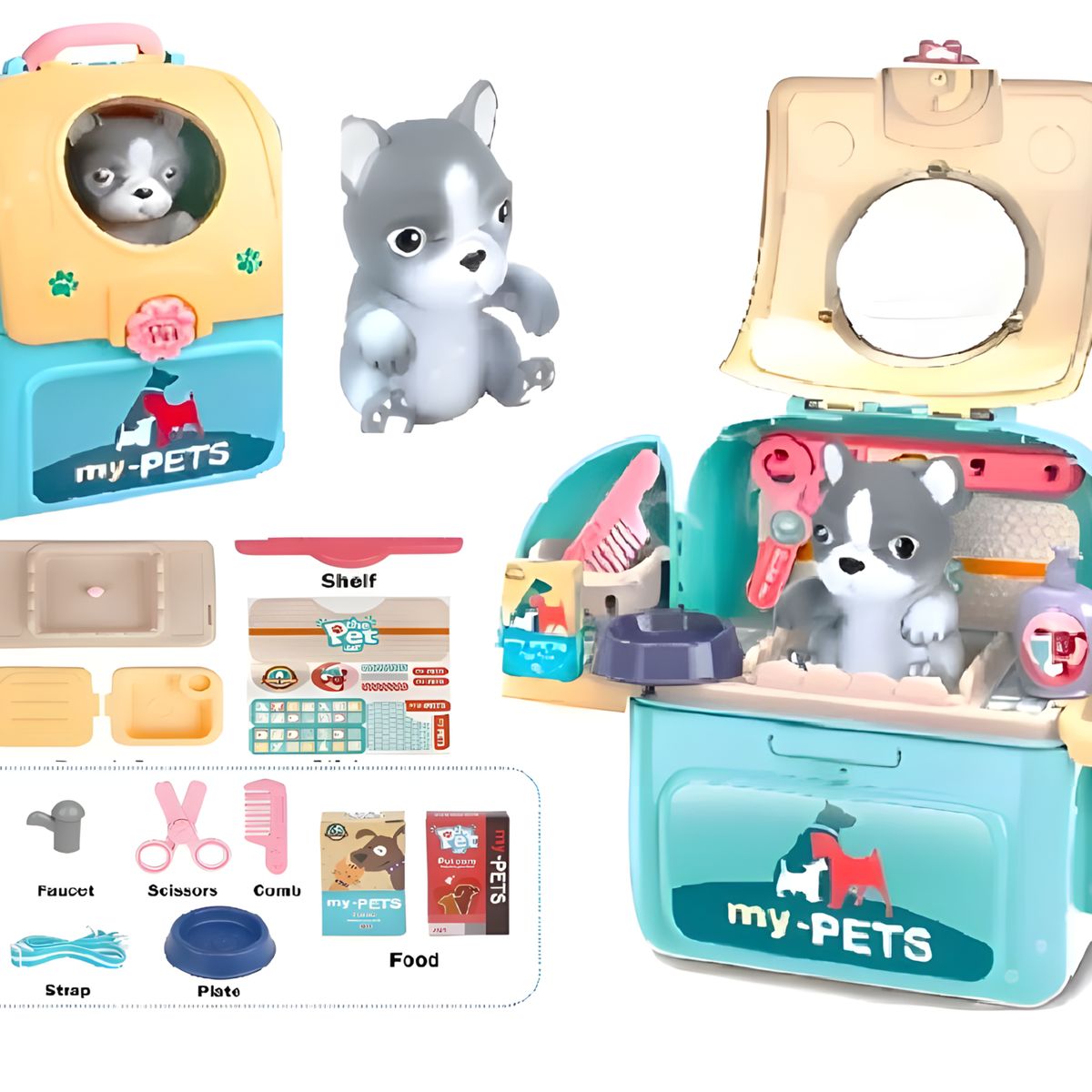 GENERICO - Juguete Set Veterinario Con Mascota 14 pcs + Mochila