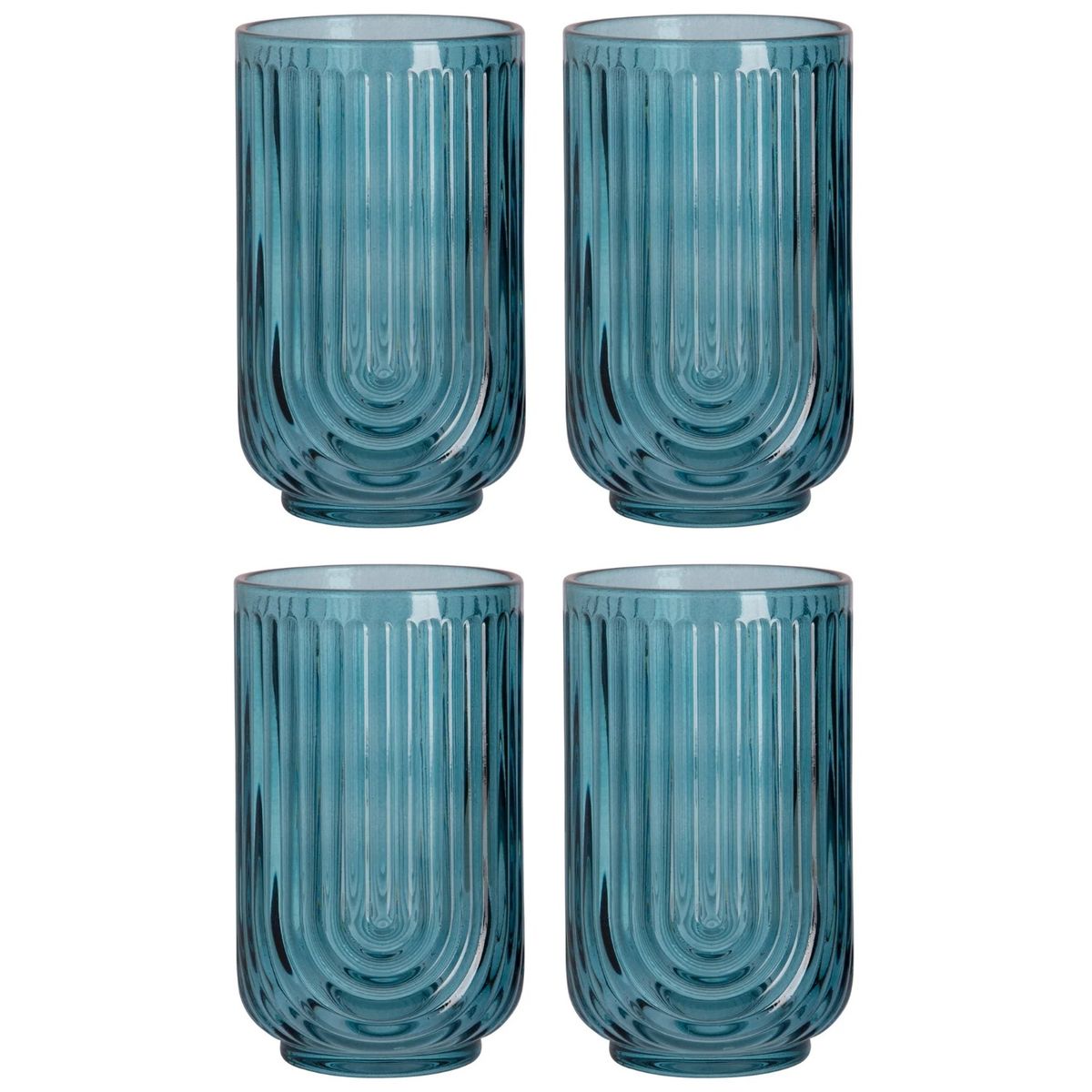 HOME ESSENTIALS - Set x 4 vasos Apollo 500ml azul