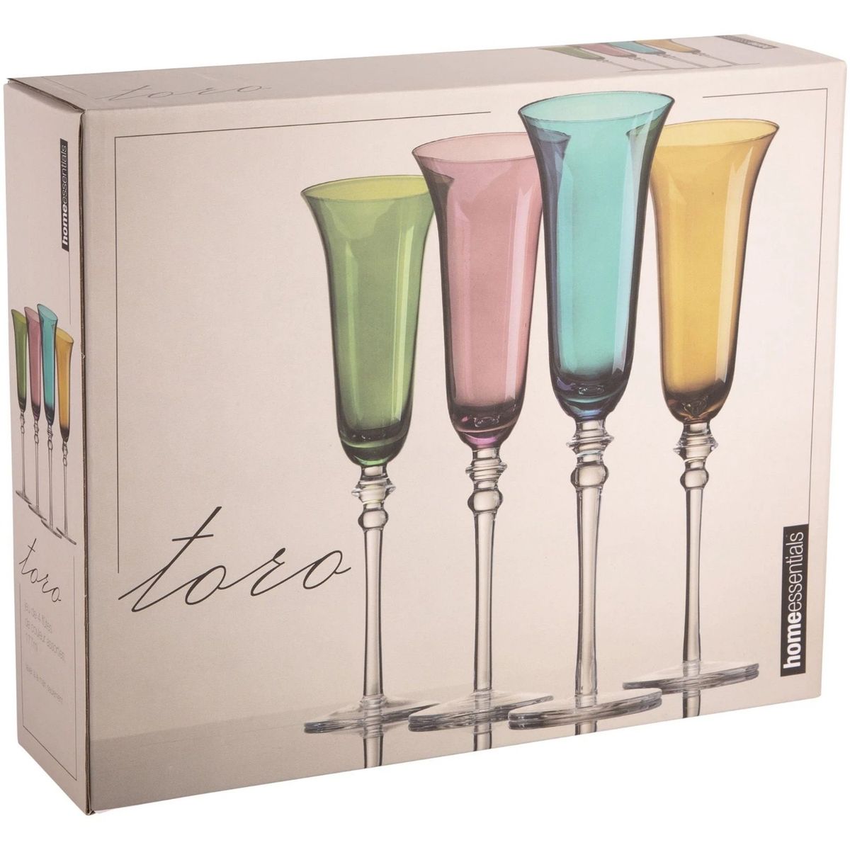 HOME ESSENTIALS - Set x 4 copas de champán Toro 177ml