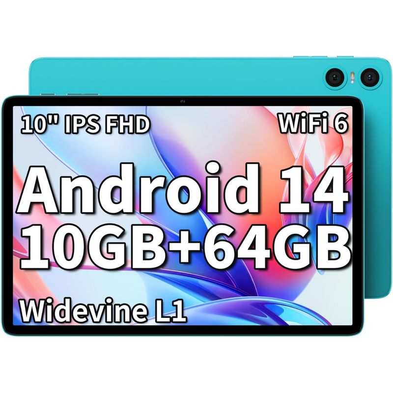 TECLAST - Tablet TECLAST P30 10" 10GB RAM,64GB ROM Octa-Core, IPS HD, 6000mAh, Android 14 Celeste