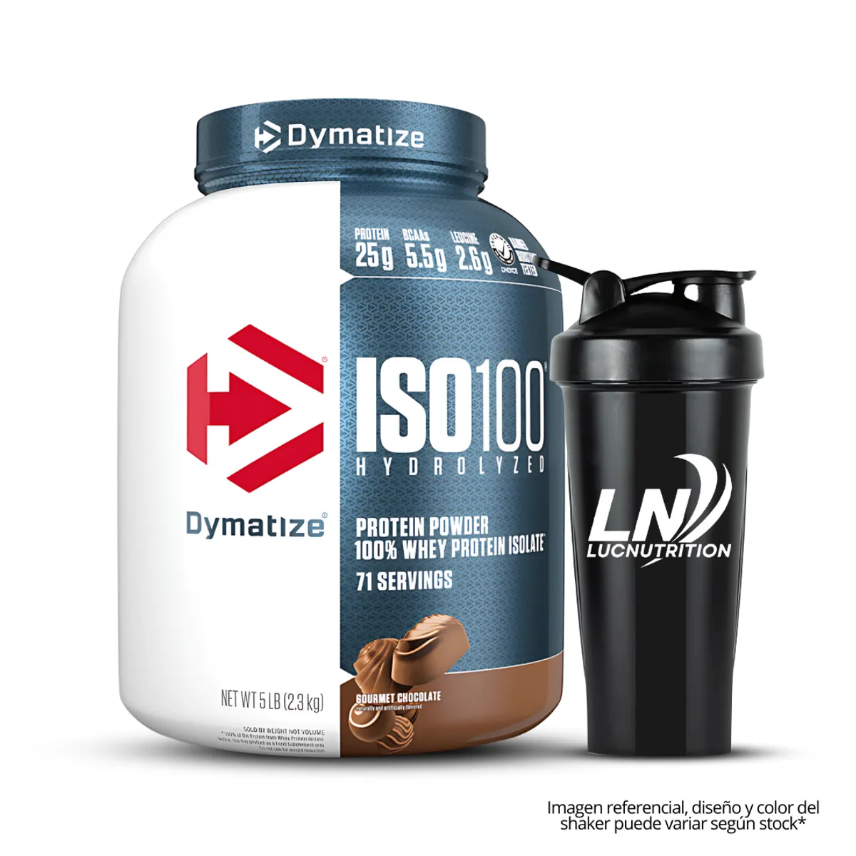 DYMATIZE - Iso 100 5 LB Hidrolizada Gourmet Chocolate + Shaker