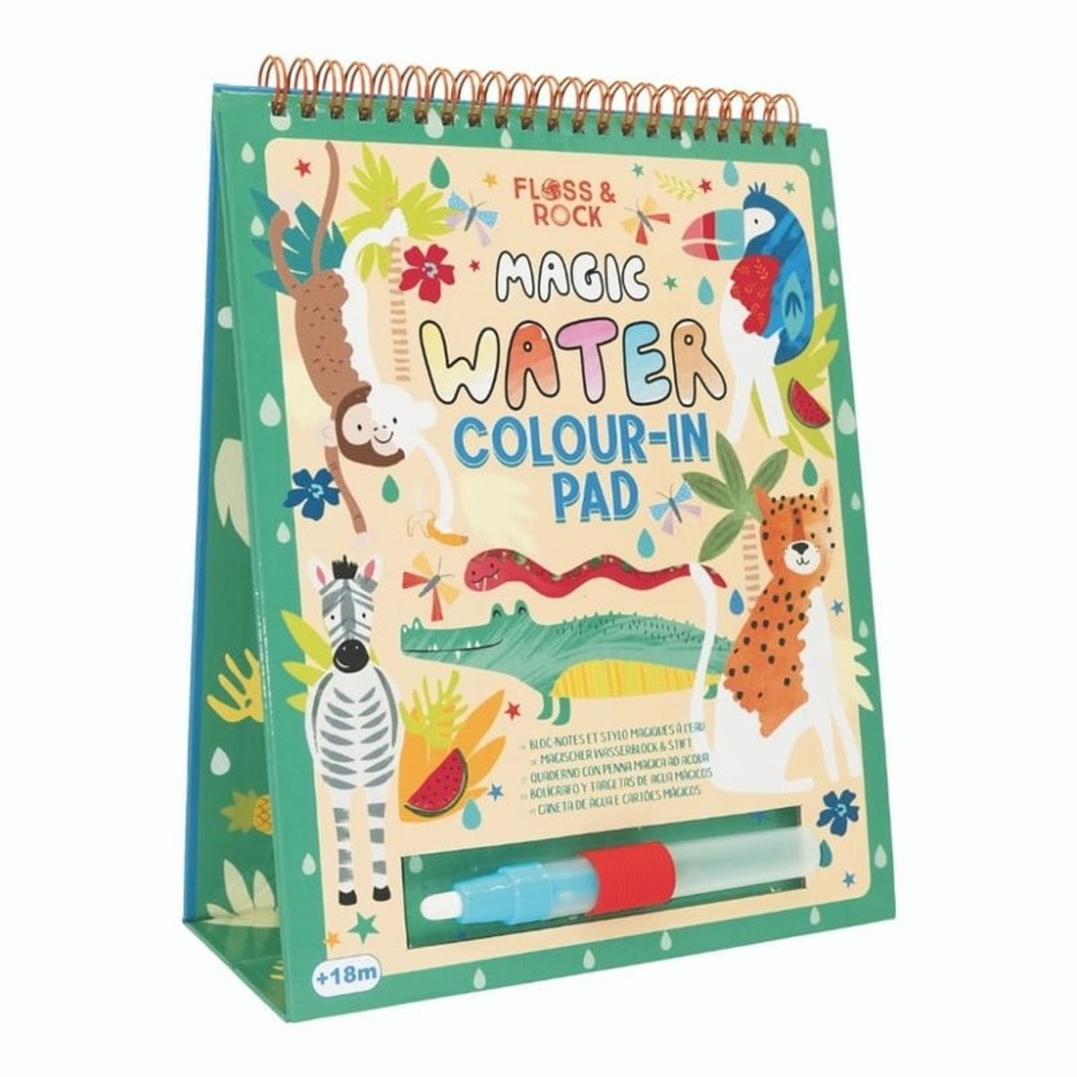 FLOSS & ROCK - Cuaderno coloreo con agua Floss & Rock Jungla