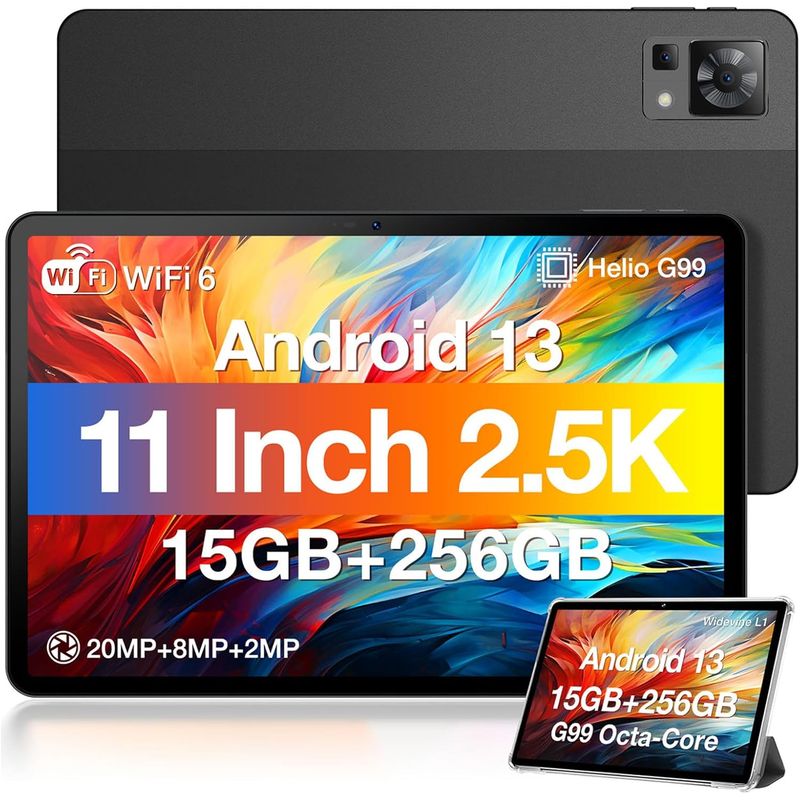 DOOGEE - Tablet DOOGEE T30 PRO 11" 15GB+256GB Octa-Core 2.5K 8580mAh 20MP Android 14 Negro