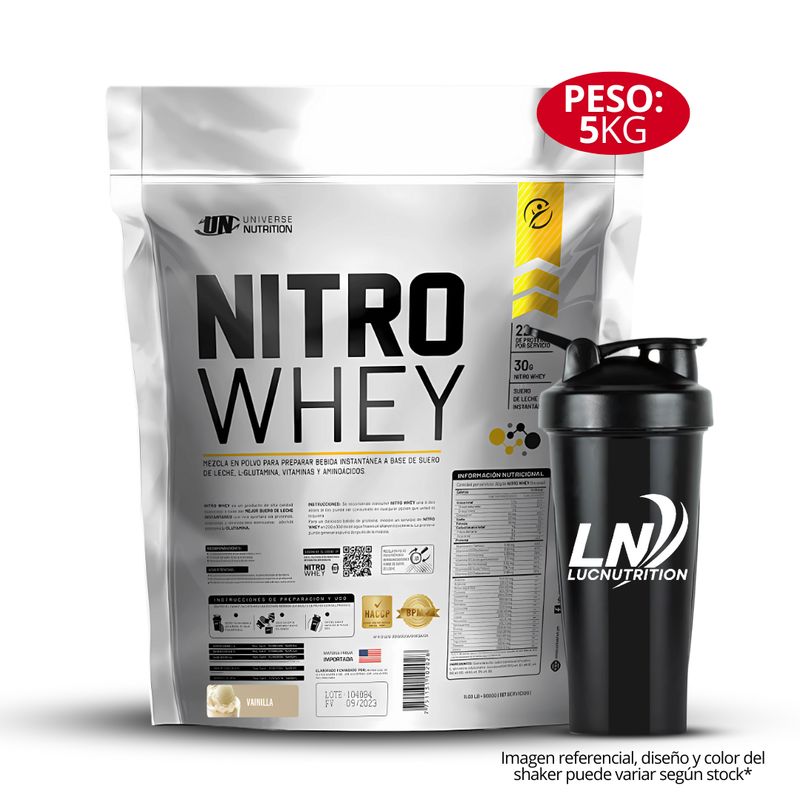 UNIVERSE NUTRITION - Nitro Whey 5 Kg Vainilla + shaker