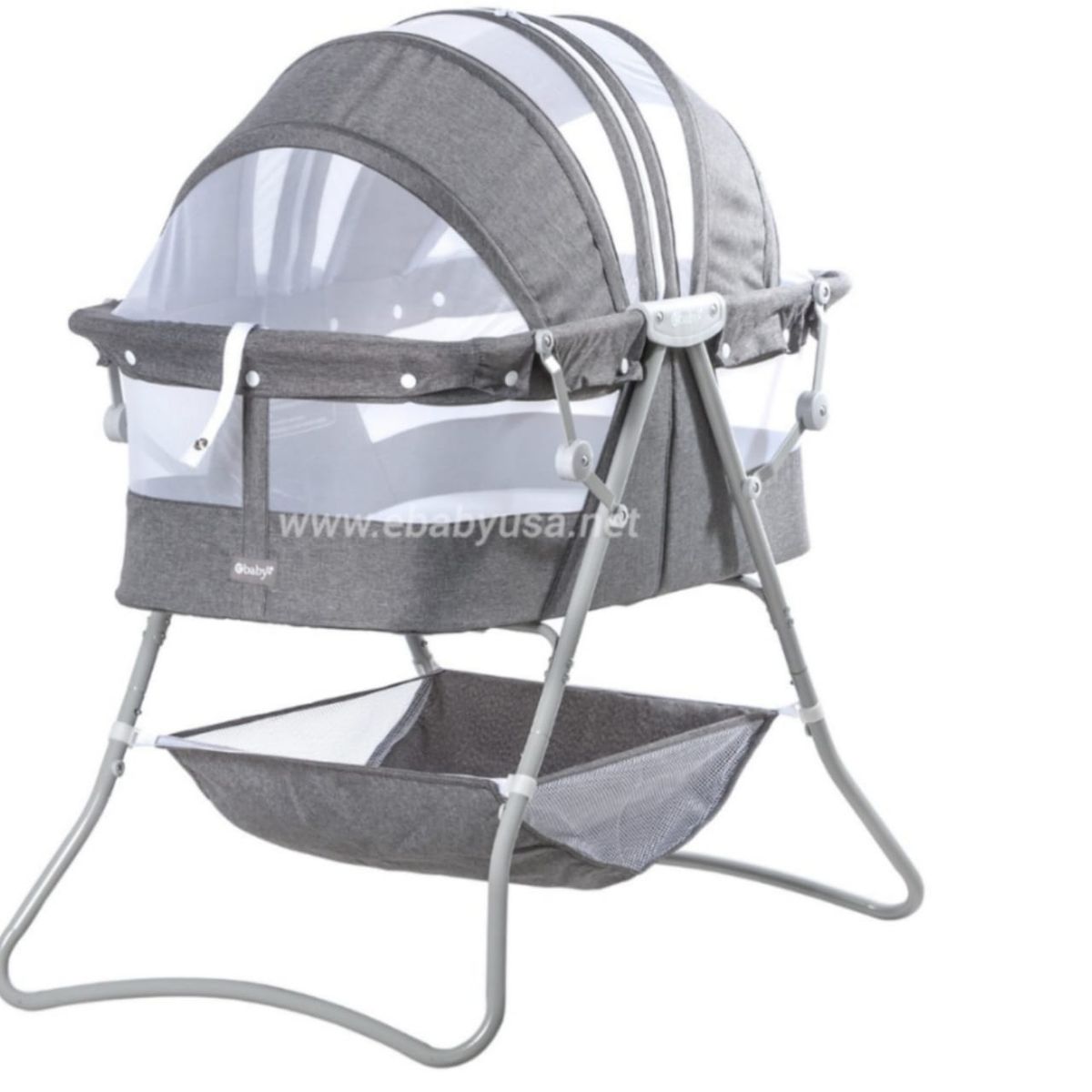 EBABY - Cuna Portátil Plegable para Bebés DOLLY GRIS