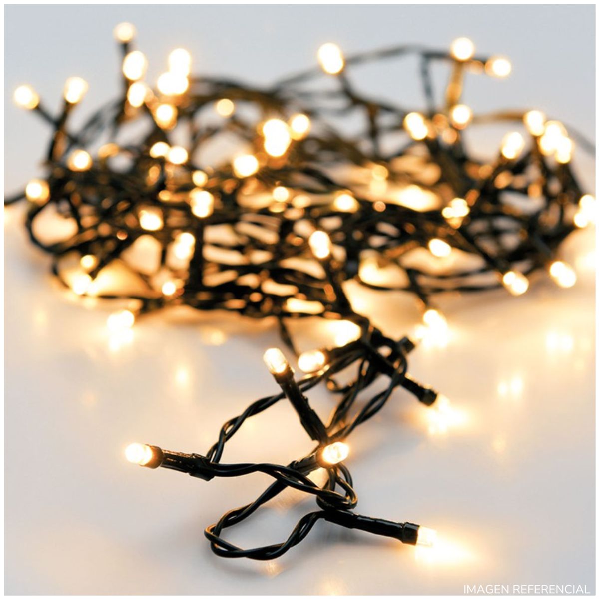 INSPIRA MARKET - Tira de 100 Luces LED Navideñas Luz Cálida