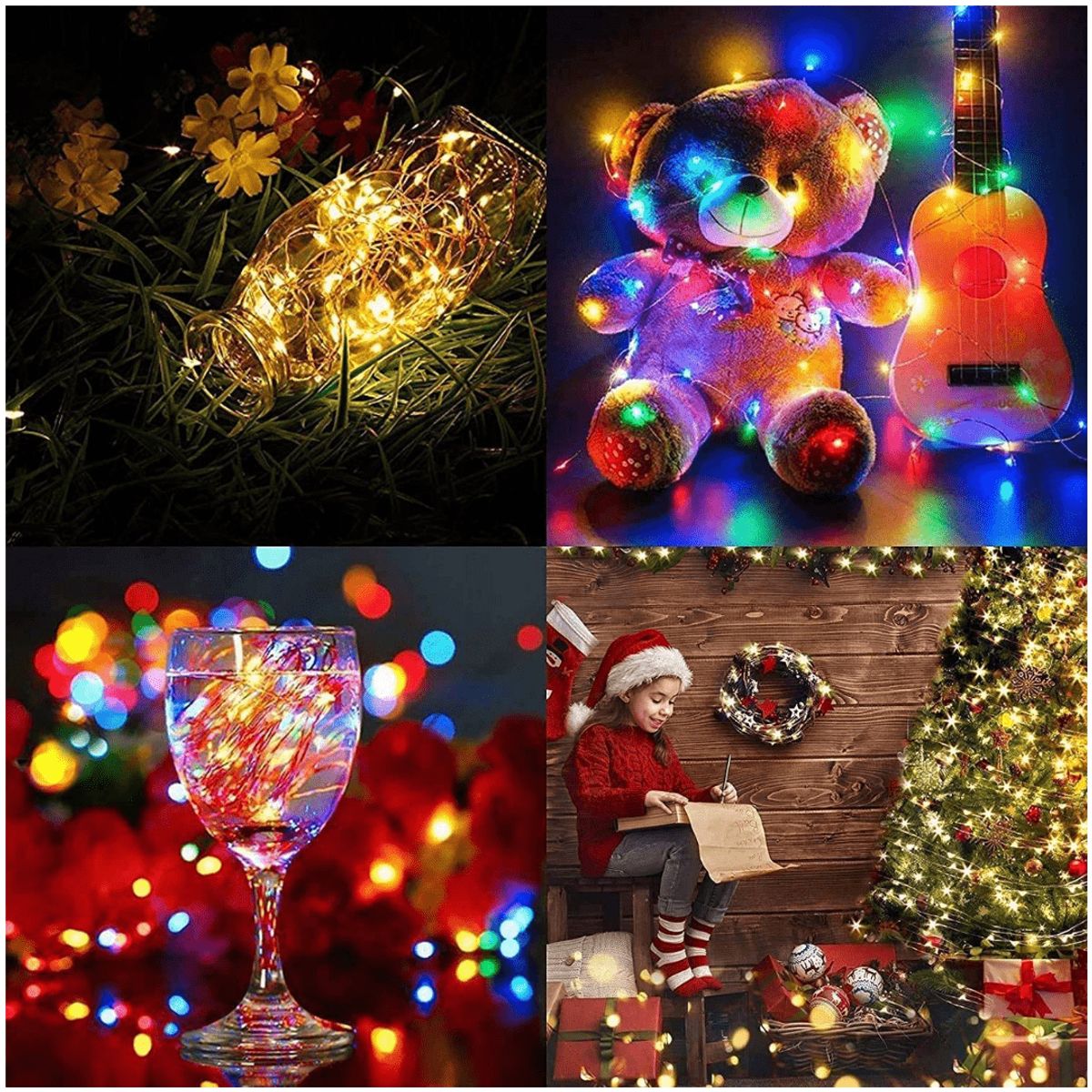 INSPIRA MARKET - Tira de 200 Luces LED Navideñas Multi Color