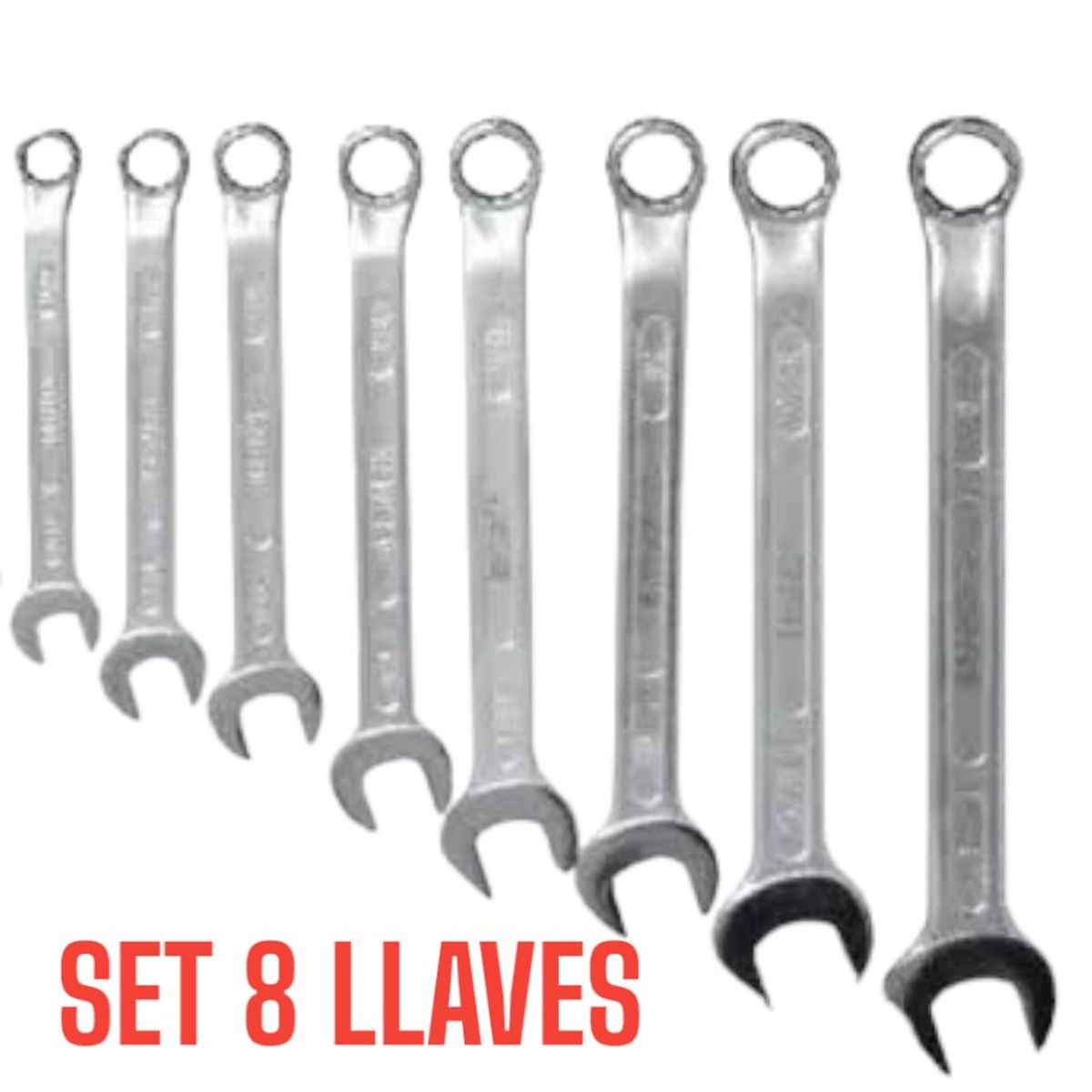 OEM - Set de 8Llaves 17mm 14mm 12mm 10mm 9mm 8mm 7mm 6mm Doble Cabeza