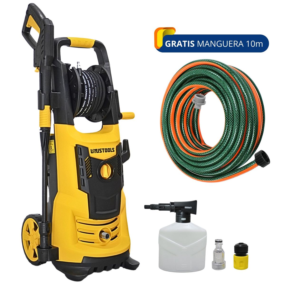 UYUSTOOLS - Hidrolavadora Alta presión 2400 PSI UYUSTOOLS MANGUERA 10 metros