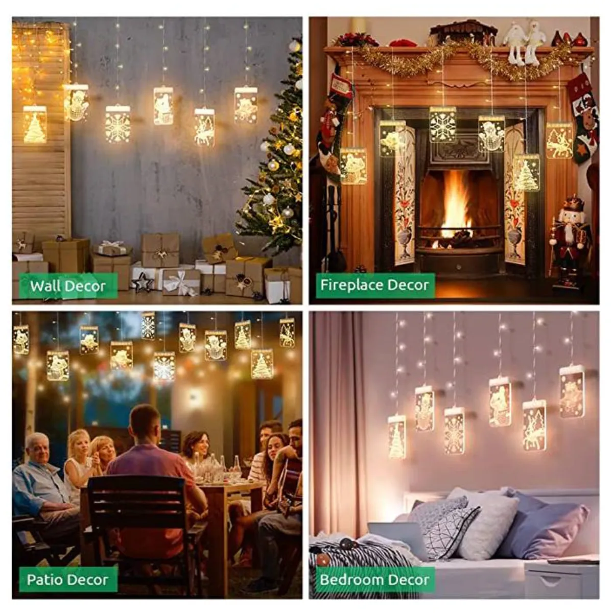 INSPIRA MARKET - Luces LED Navideñas Cascada Paleta luz navidad Ambar