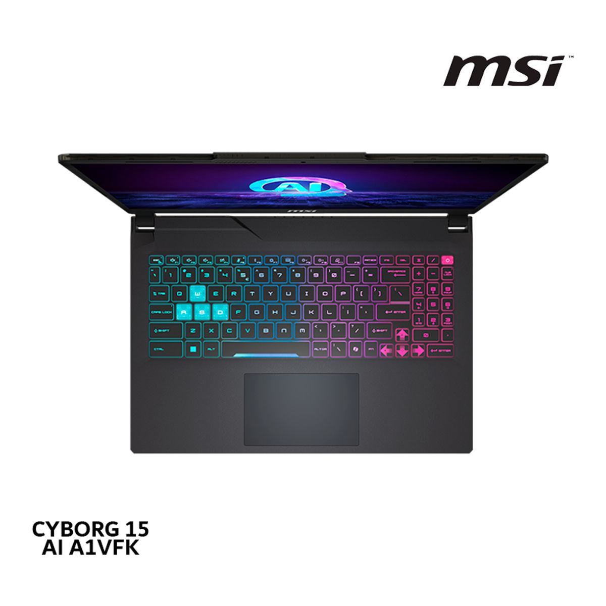 MSI - MSI Core Ultra 7-155H-Cyborg 15 AI A1VFK Gaming, 16Gb Ram,512Gb SSD, RTX 4060 8GB, Win11-15K211-210