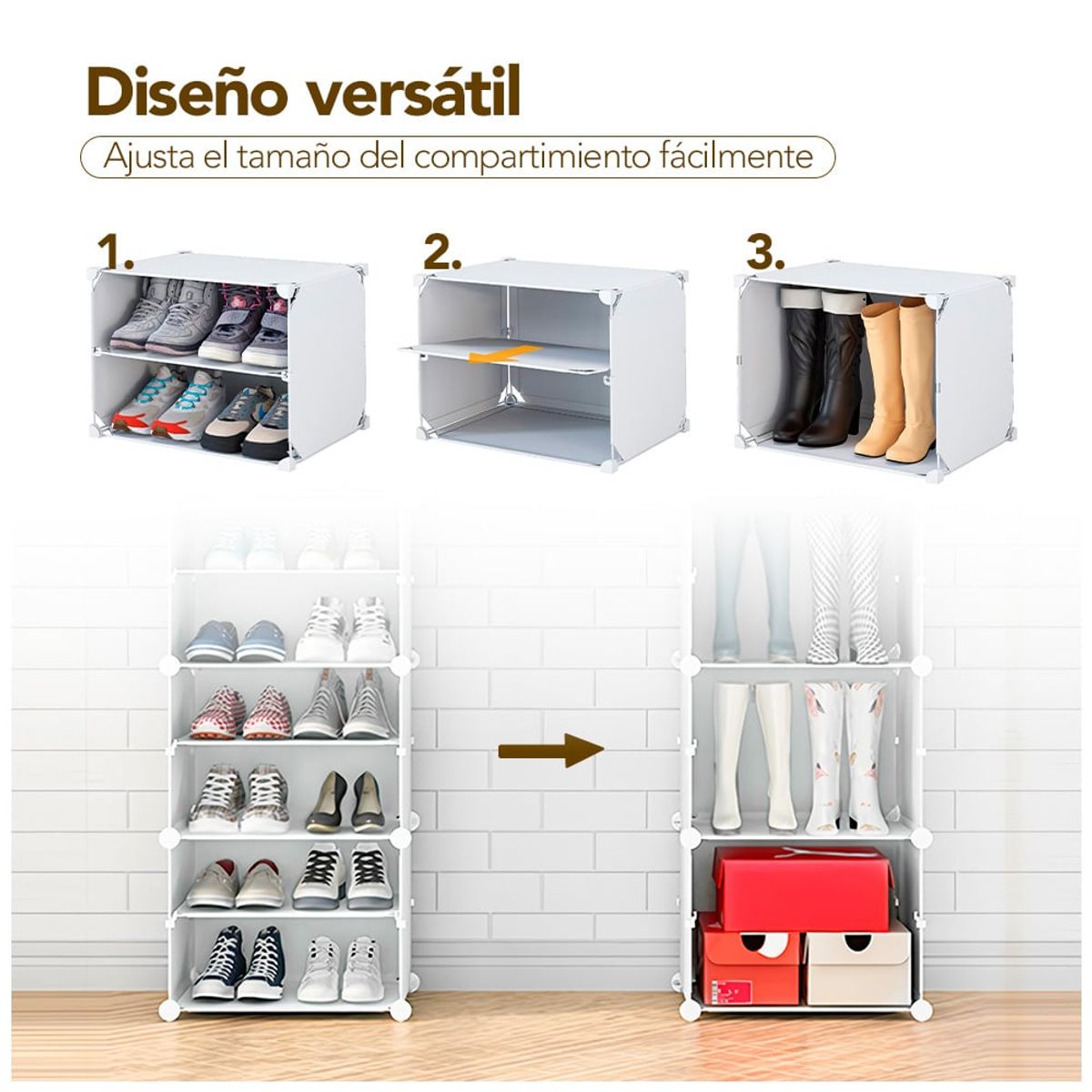 KELLER - Zapatera Organizador 2X6 Niveles Blanco