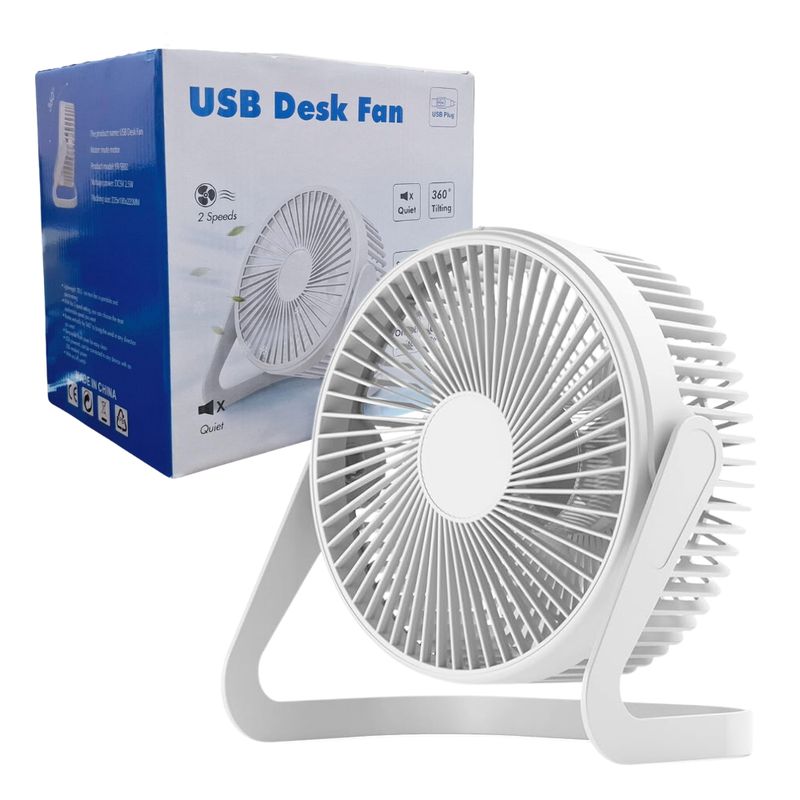 GENERICO - Ventilador de Escritorio Silencioso 24CM YR-S802 - Blanco