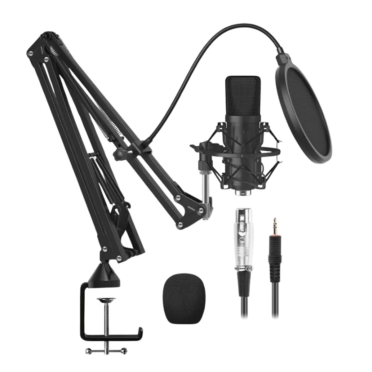 GENERICO - Microfono Condensador Profesional Kit para Entrevistas Streaming