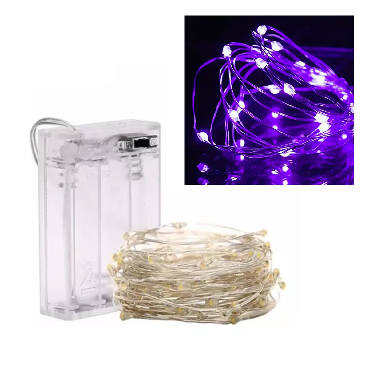 INSPIRA MARKET - Luces Cable Transparente Navidad Foquitos LED de 5 Metros Set x2
