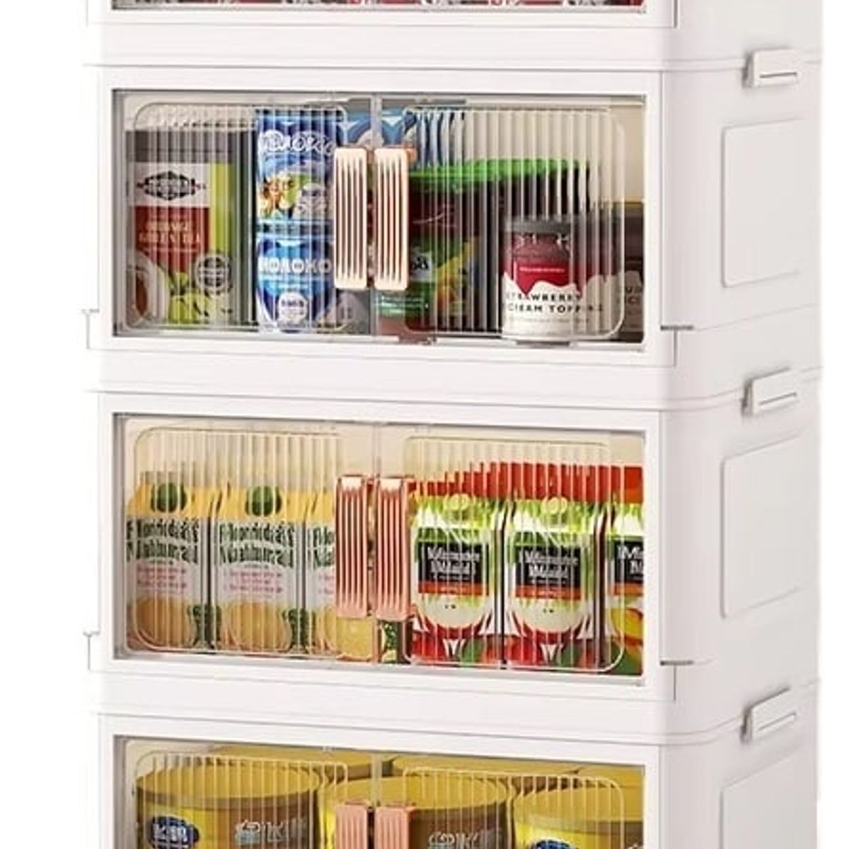GENERICO - Organizador Modular Plegable de Plastico Gavetero Con Ruedas 4 Cuerpos