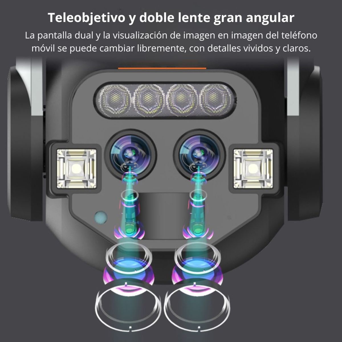 SEISA - Cámara de Seguridad Full HD 6MP IP66 360° WiFi Doble Lente Zoom 10x SEISA Q820EM