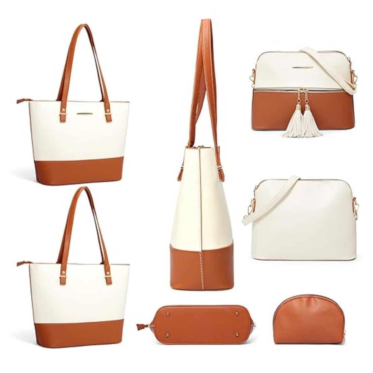 GENERICO - Juego de Carteras Bolsos Elegante 3 Piezas de Cuero PU Super Premium