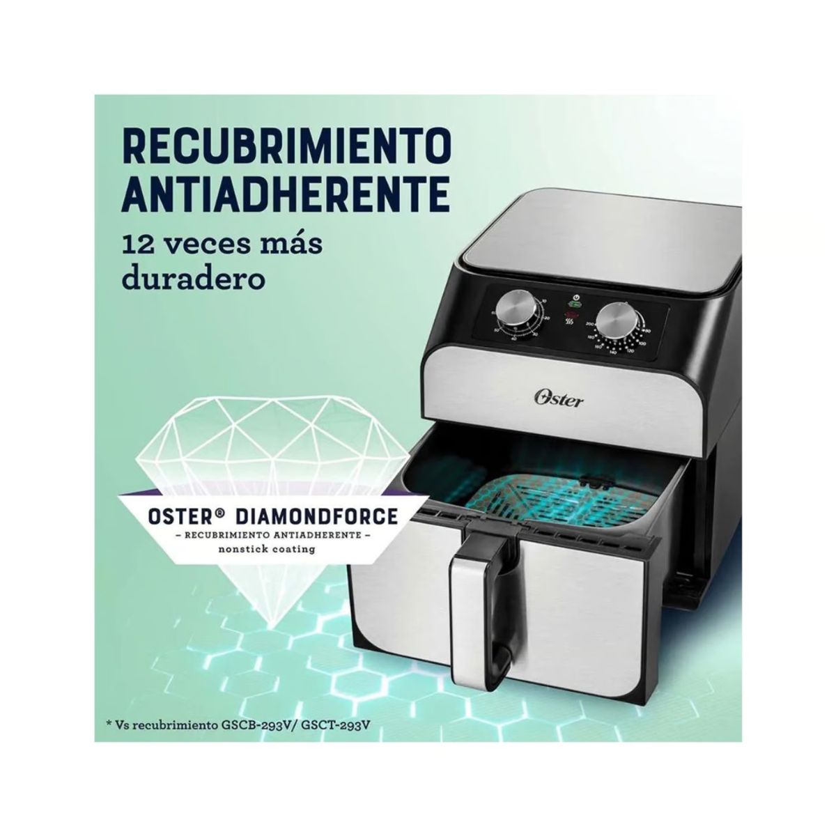 OSTER - Freidora de Aire Oster® de 6.8 L con Recubrimiento DiamondForce