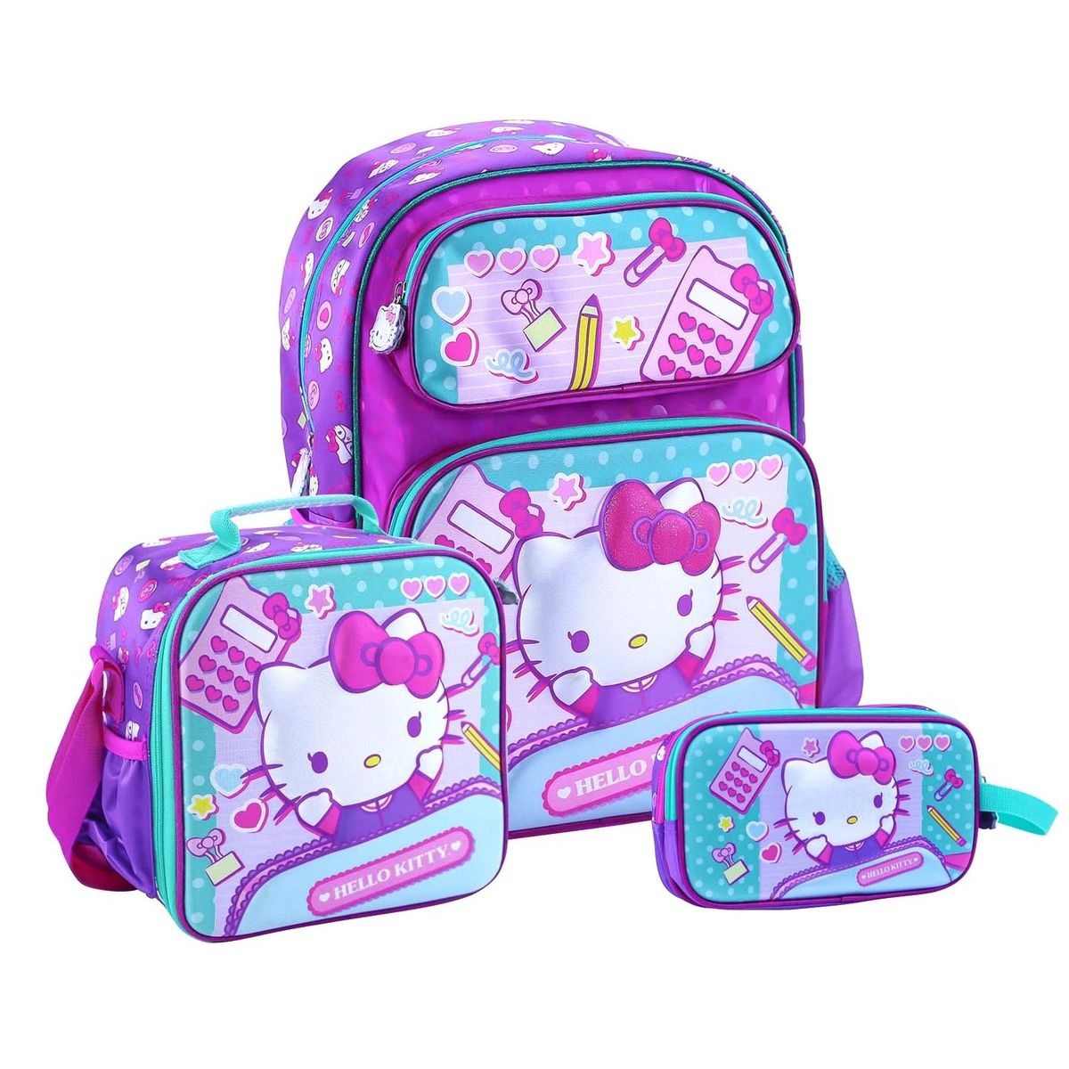 SCOOL - Set HELLO KITTY Mochila-Lonchera-Cartuchera marca Scool