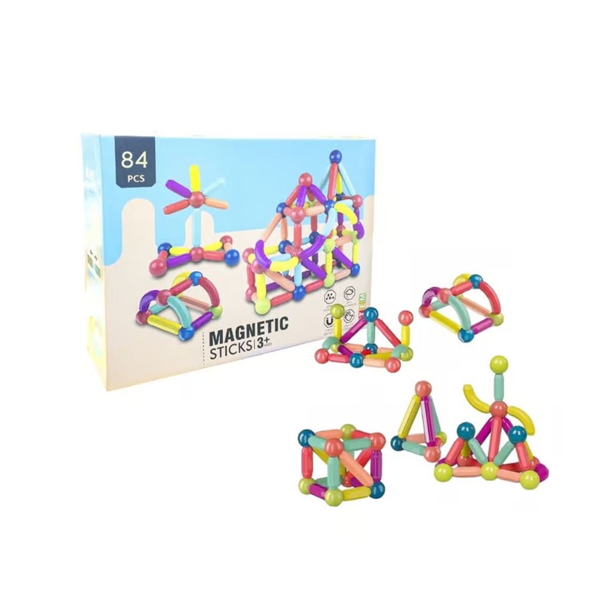 GENERICO - Set de Bloques Magnéticos de 84 piezas