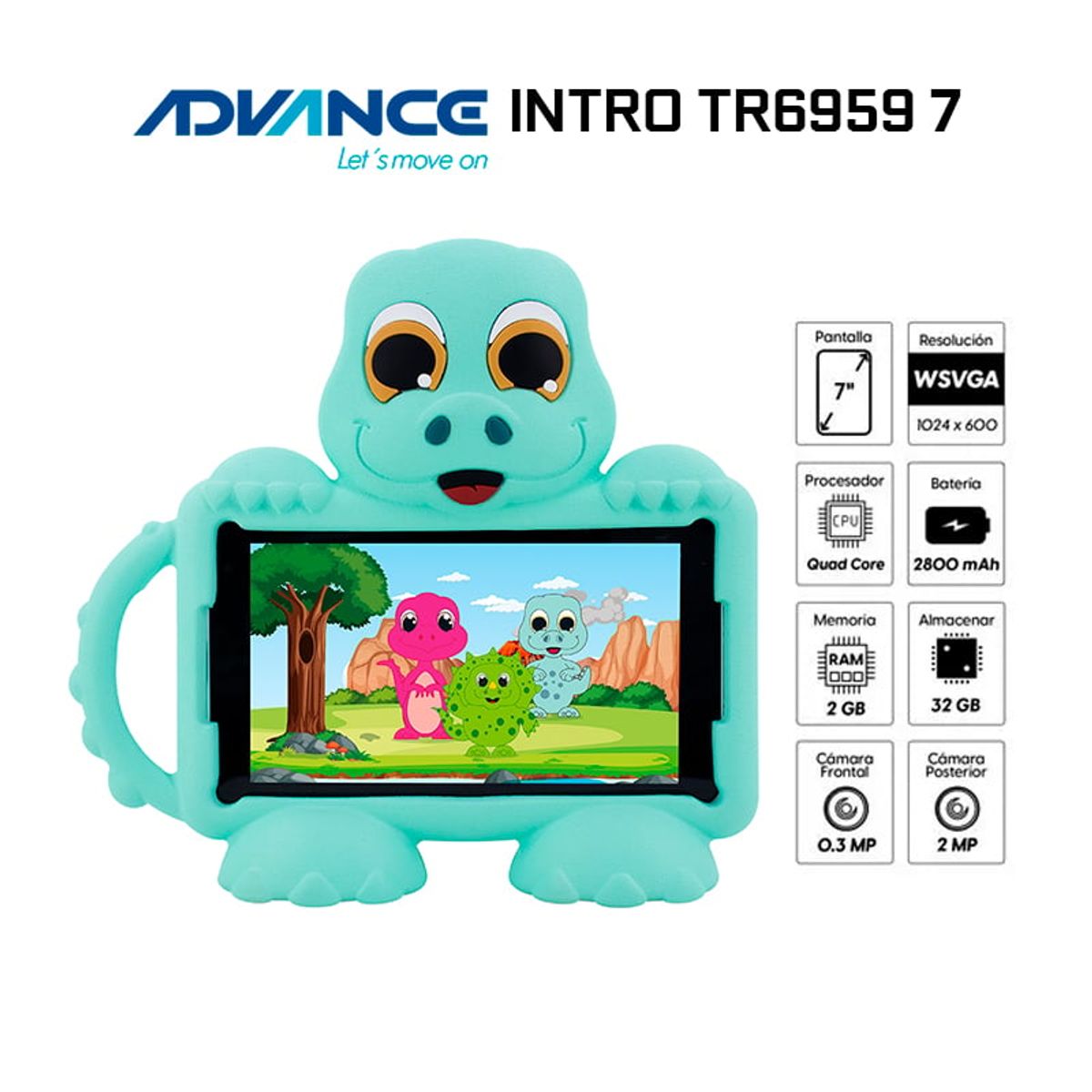 ADVANCE - Tablet Advance Intro TR6959 7 IPS 1024x600 Android 12 32GB 2GB RAM Wi-Fi - MENTA