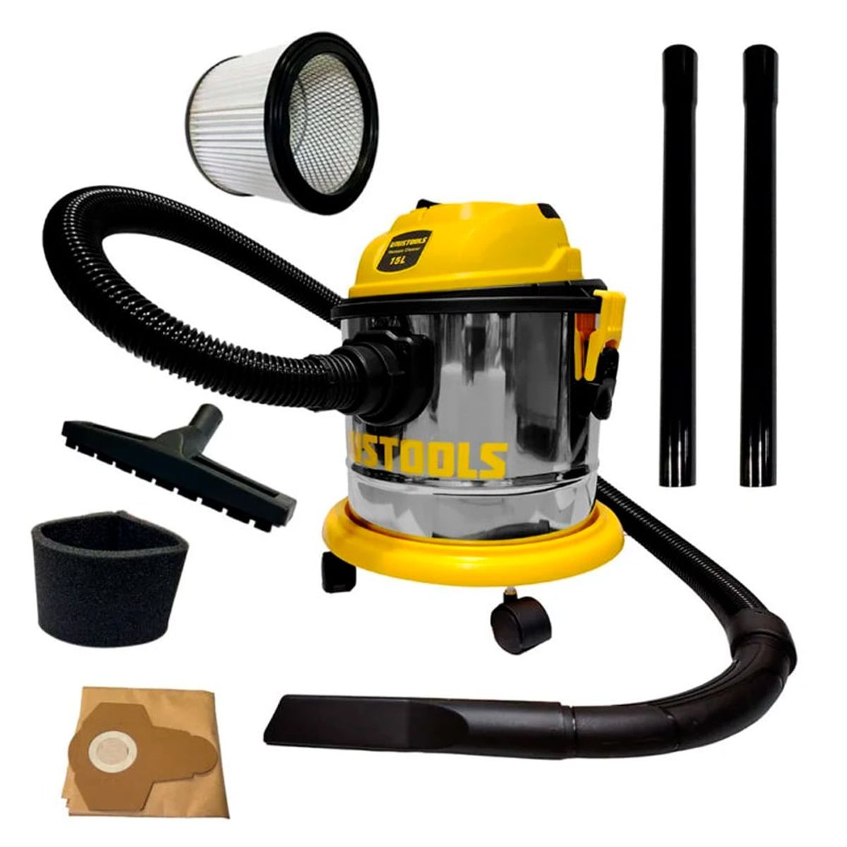 UYUSTOOLS - Aspiradora Sopladora de Polvo y Agua ASP15LM 15L 1200W 3 Funciones