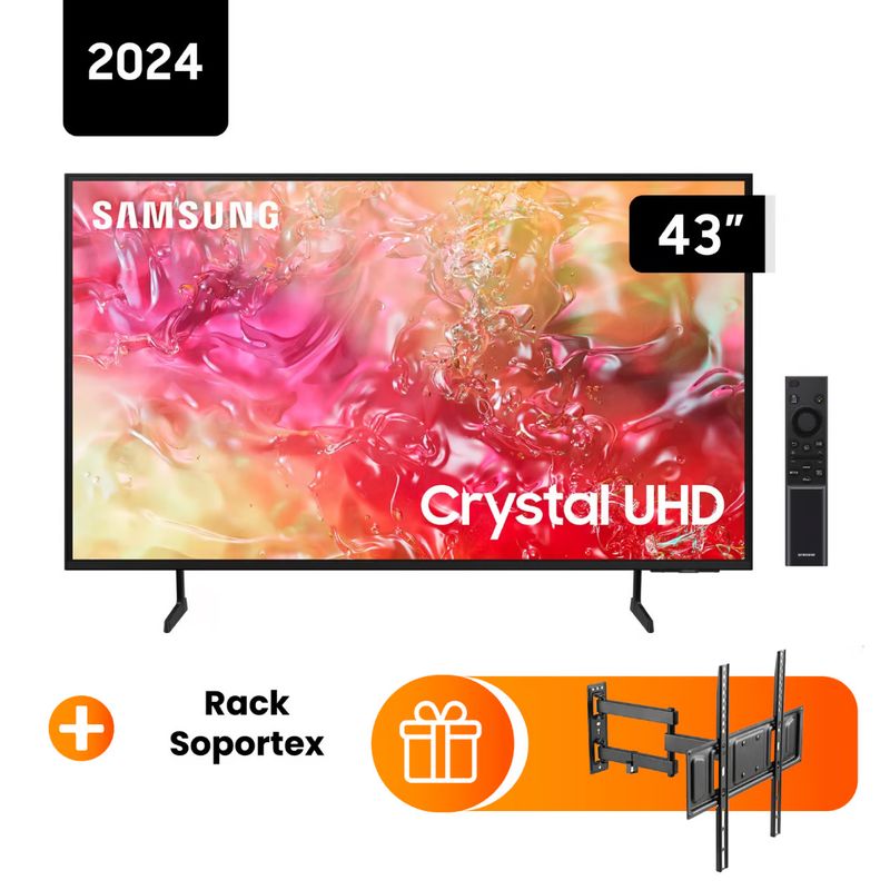 SAMSUNG - Televisor Samsung 43 Pulg. Crystal Smart TV Tizen UHD 4K UN43DU7000 + Rack
